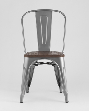 Стул Stool Group Tolix Wood 850 Серебристый