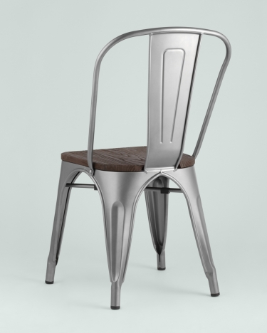 Стул Stool Group Tolix Wood 850 Серебристый