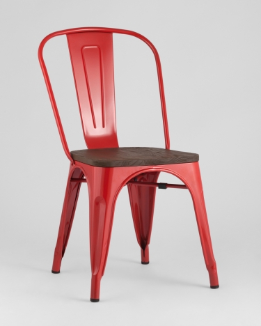 Стул Stool Group Tolix Wood 850 Красный