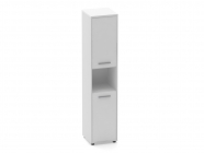 Шкаф 4 узкий 2 полки открытые и 1 стеклянная дверь Персона Грата Deka 10.19.16Пр Белый