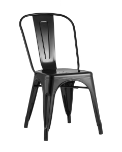 Стул Stool Group TOLIX с высокой спинкой Черный глянцевый