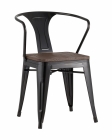 Стул с подлокотниками Stool Group TOLIX ARM WOOD Черный