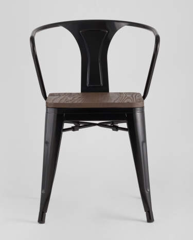 Стул с подлокотниками Stool Group TOLIX ARM WOOD Черный