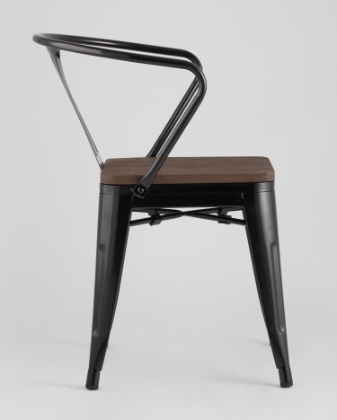Стул с подлокотниками Stool Group TOLIX ARM WOOD Черный