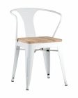 Стул с подлокотниками Stool Group TOLIX ARM WOOD Белый