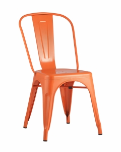 Стул Stool Group TOLIX с высокой спинкой Оранжевый глянцевый