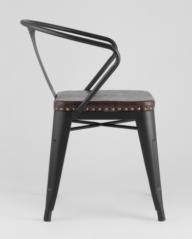Стул Stool Group TOLIX ARMS SOFT с подлокотниками Черный матовый
