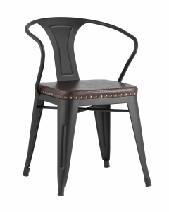 Стул Stool Group TOLIX ARMS SOFT с подлокотниками Черный матовый