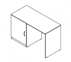 Стол с тумбой под холодильник левый Skyland KTFD 1255 L Белый