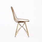 Стул обеденный Stool Group Eiffel из металла цвет золото с белой подушкой из экокожи