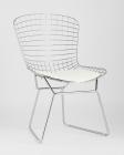 Стул обеденный Stool Group Bertoia с белой подушкой из экокожи