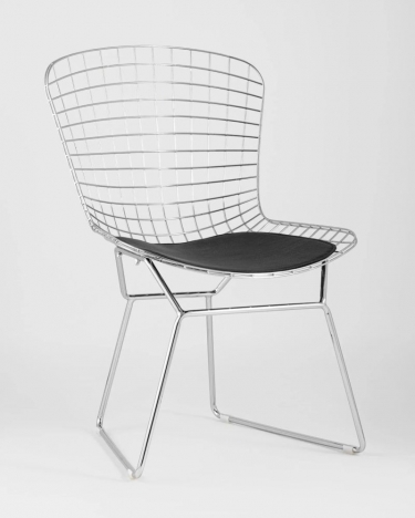 Стул обеденный Stool Group Bertoia хром с подушкой Черный