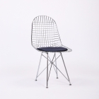 Стул обеденный Stool Group Eiffel из хромированного металла с черной подушкой из экокожи