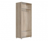 Шкаф двухстворчатый Стиль Мадлен 04 Дуб сонома светлый Ясень белый Серебро