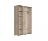 Шкаф трехстворчатый Стиль Мадлен 05 Дуб сонома светлый Ясень белый Серебро