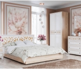 Набор мебели для спальни Стиль Мадлен 1 Дуб сонома светлый Ясень белый Золото