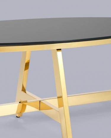 Журнальный стол Stool Group АЛЬБА 100x50 Золото стекло черное