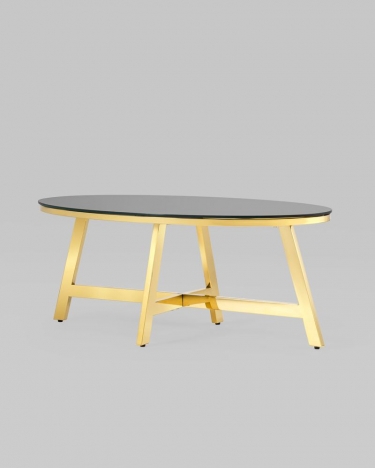Журнальный стол Stool Group АЛЬБА 100x50 Золото стекло черное