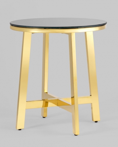 Журнальный стол Stool Group АЛЬБА 50x50 Золото стекло черное