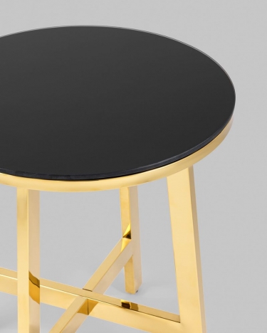 Журнальный стол Stool Group АЛЬБА 50x50 Золото стекло черное