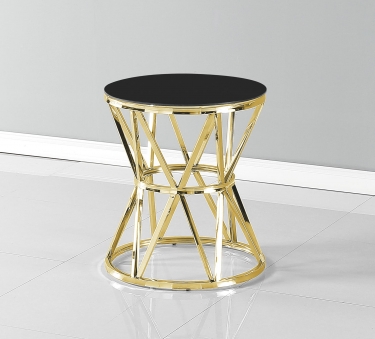 Журнальный стол Stool Group ВИВА 50x50 Золото стекло черное