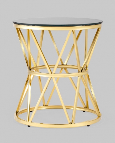Журнальный стол Stool Group ВИВА 50x50 Золото стекло черное