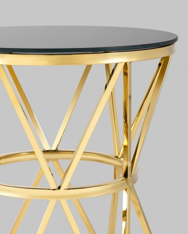 Журнальный стол Stool Group ВИВА 50x50 Золото стекло черное