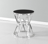 Журнальный стол Stool Group ВИВА 50x50 Серебро стекло черное