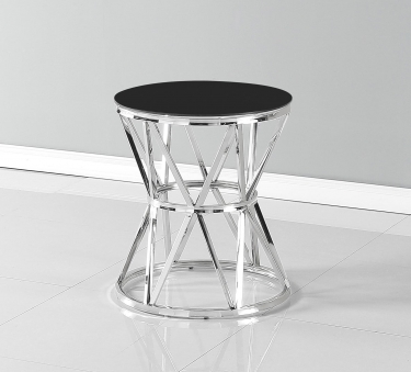 Журнальный стол Stool Group ВИВА 50x50 Серебро стекло черное