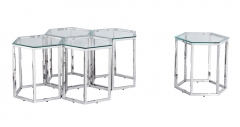 Журнальный стол Stool Group ГЕКС Серебро