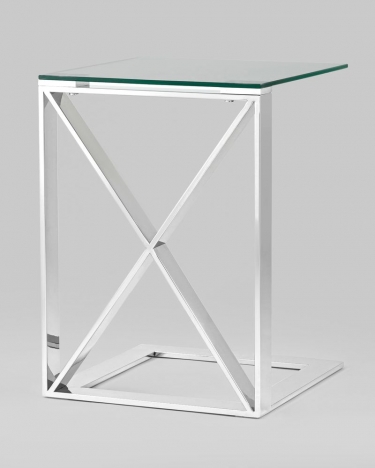 Журнальный стол Stool Group КРОСС 40x40 Серебро