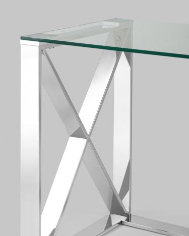 Журнальный стол Stool Group КРОСС 40x40 Серебро