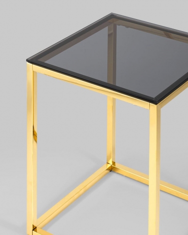 Журнальный стол Stool Group ТАУН 40x40 Золото стекло smoke