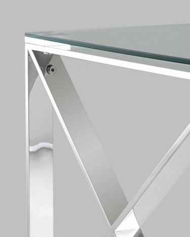 Журнальный стол Stool Group КРОСС 55x55 Серебро