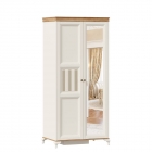 Шкаф Любимый дом двухстворчатый с зеркалом Вилладжио Алебастр/Дуб золотой