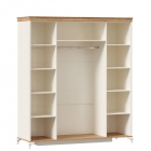 Шкаф Любимый дом четырехстворчатый с 4 зеркалами Вилладжио Алебастр/Дуб золотой