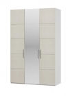 Шкаф трехстворчатый Браво Вива ШР-3 с зеркалом Белый Белый глянец с накладками сбоку