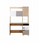 Стол письменный с надстройкой Ивару Хаски 12 Дуб Ирландский Мокко Белый