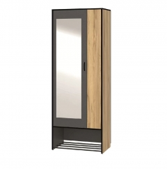 Шкаф двухстворчатый Ивару Ольга-Лофт 3.1 Дуб Крафт золотой Темно-серый