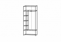 Шкаф-купе с зеркалом Ивару Ольга-Лофт 10 Дуб Крафт золотой Темно-серый