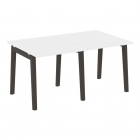 Стол переговорный 2 столешницы Рива ONIX WOOD OW.PRG-2.0 Белый Бриллиант/Темный
