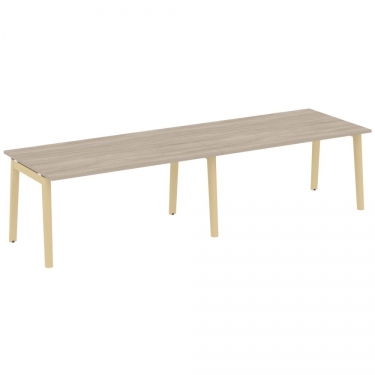 Стол переговорный 2 столешницы Рива ONIX WOOD OW.PRG-2.4 Тиквуд Светлый/Светлый
