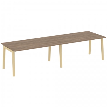 Стол переговорный 2 столешницы Рива ONIX WOOD OW.PRG-2.4 Тиквуд Темный/Светлый