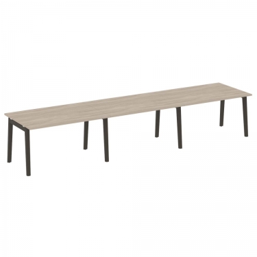 Стол переговорный 3 столешницы Рива ONIX WOOD OW.PRG-3.3 Тиквуд Светлый/Темный