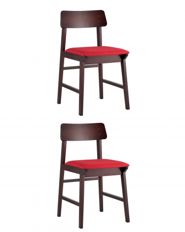 Комплект из двух стульев Stool Group ODEN мягкая тканевая Красная обивка