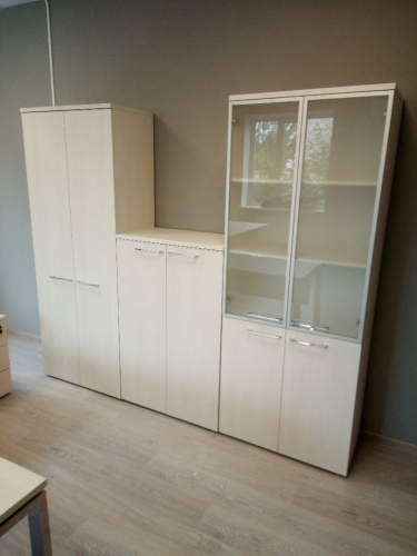 Шкаф высокий со стеклом ALSAV GLOSS LINE 9НШ.005.19 Ivory