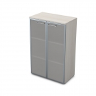 Шкаф средний со стеклом ALSAV GLOSS LINE 9НШ.017.6 Белый Премиум