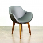 Стул Gruppo 396 Квинт черный Ecotex 3001 на опоре деревянная арт.111