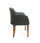 Стул Gruppo 396 Фабий черный Ecotex 3001 на опоре деревянная арт.AL-580