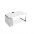 Стол с тумбой под системный блок ALSAV GLOSS LINE НССБ-О.995 Белый Премиум